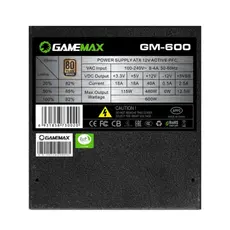 2 - Блок питания для компьютеров Gamemax GM-600, 600Вт, ATX, Немодульный