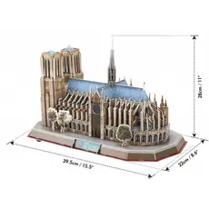 2 - Пазл 3D CubicFun "Собор Парижской Богоматери" с LED подсветкой, 7+