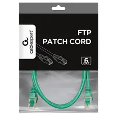 5 - Патч-корд Cablexpert PP6-1M/G, Cat6 FTP, 1м, Зелёный