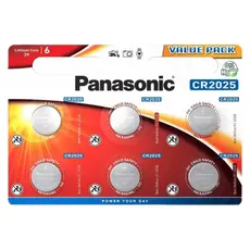 3 - Дисковые батарейки Panasonic CR-2025EL, CR2025, 6шт.