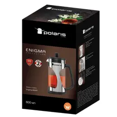 2 - Френч-пресс Polaris Enigma-600FP, 0,6л, Черный | Нержавеющая сталь