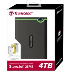 4 - Внешний портативный жесткий диск Transcend StoreJet 25M3S, 4 TB, Iron...