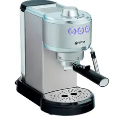 2 - Кофеварка рожковая VITEK VT-1515, 1350Вт, Серебристый