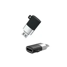 2 - Адаптер USB XO NB149C, USB Type-C (F)/micro-USB, Чёрный