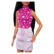 3 - Кукла Barbie "Модница с черными волосами и переливающейся юбкой"