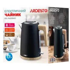 2 - Электрочайник Ardesto EKL-F420BWD, Чёрный
