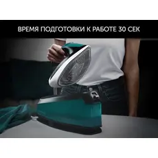 2 - Утюг с парогенератором Polaris PSS7510K, 3000Вт, Зелёный | Белый