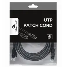 2 - Патч-корд Cablexpert PP6U-5M/BK, Cat6 UTP, 5м, Чёрный
