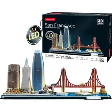 2 - Пазл 3D CubicFun "Сан-Франциско" с LED подсветкой, 8+