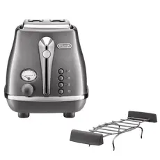 4 - Тостер DeLonghi CTOT 2103 GY, Icona Metallics