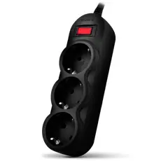 2 - Сетевой фильтр SVEN SF-03L, 3 Розеток, 1,8м, Чёрный