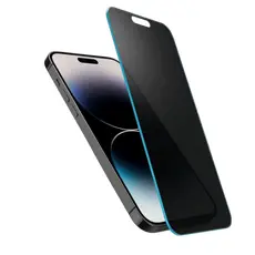 3 - Защитное стекло Spigen iPhone 14 Pro Max, Glass Slim Privacy, Чёрный