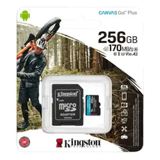 .256GB MicroSD (Class 10) UHS-I (U3) +SD adapter, Kingston Canvas Go! Plus...