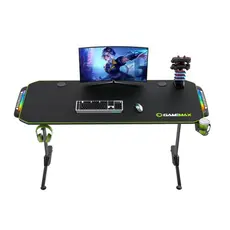 Gaming Desk Gamemax D140-Carbon RGB, 140x60x75cm, Headsets hook, Cup holder,...