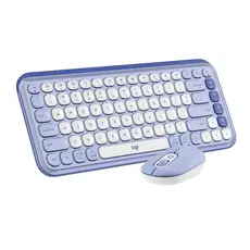 4 - Клавиатура и мышь Logitech POP ICON Combo, Беспроводное, Liliac | White