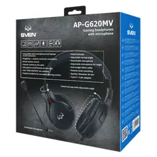 4 - Игровая Гарнитура SVEN AP-G620MV, Проводной аналоговый, Чёрный