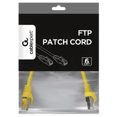 2 - Patch Cord Cat.6/FTP, 0.25m, Yellow, PP6-0.25M/Y, Cablexpert