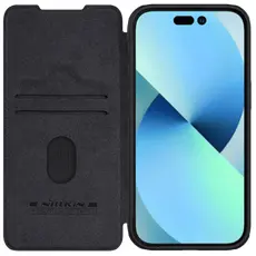 5 - Чехол книжка Nillkin iPhone 15 Plus - Qin Pro, Чёрный