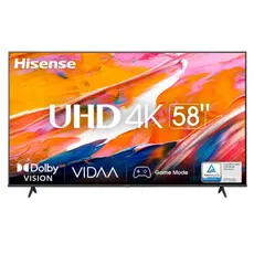 58" LED SMART TV Hisense 58A6K, Real 4K, 3840x2160, VIDAA OS, Black 34496