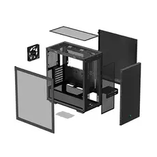 Case ATX Deepcool CH510, w/o PSU, 1x120mm, 2xUSB3.0, Tempered Glass, VGA &...