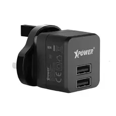 3 - Зарядное устройство Xpower Charger + Type-C Cable, 2USB, 2.4A, Чёрный