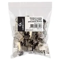 2 - RJ45 Modular Plug 8P8C CAT6 Shielded connector for shielded LAN...