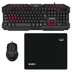 6 - Клавиатура, мышь и коврик для мыши SVEN GS-9200, Проводное,...