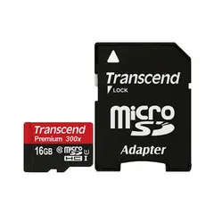 2 - Карта памяти Transcend microSDHC UHS-I (U1), Class 10, 16Гб (TS16GUSDU1)