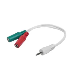4 - Аудио адаптер Cablexpert CCA-417W, 3.5mm 4-pin (M) - 2x 3.5mm 3-pin...