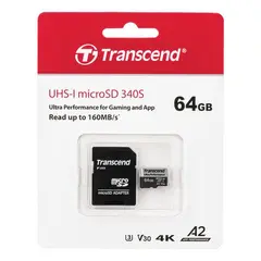 3 - Карта памяти Transcend microSDXC 340S, 64Гб (TS64GUSD340S)