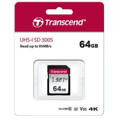 4 - Карта памяти Transcend SDXC Class 10, 64Гб (TS64GSDC300S)