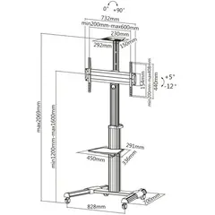 6 - Мобильная стойка для телевизора Reflecta TV Stand 70VC-Shelf,...
