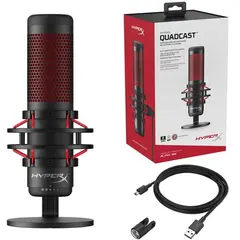 3 - Игровой Микрофон HyperX QuadCast, Проводной аналоговый, Чёрный