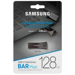 5 - USB Flash накопитель Samsung Bar Plus, 128Гб, Серый