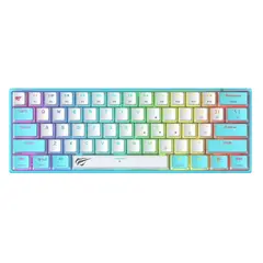 3 - Клавиатура Havit KB877L, Проводное / беспроводное, Синий/Белый