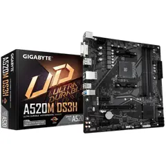 3 - Материнская плата Gigabyte A520M DS3H 1.0, AM4, AMD A520, Micro-ATX