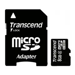 2 - Карта памяти Transcend microSDHC Class 4, 8Гб (TS8GUSDHC4)