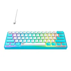 5 - Клавиатура Havit KB877L, Проводное / беспроводное, Синий/Белый