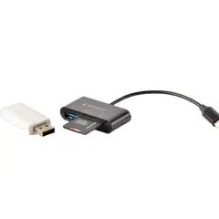 3 - Кардридер Gembird UHB-CR3-02, USB Type-C, Чёрный