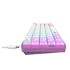 4 - Клавиатура Havit KB877L, Проводное / беспроводное, Фиолетовый/Белый