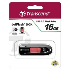 4 - USB Flash накопитель Transcend JetFlash 590, 16Гб, Чёрный