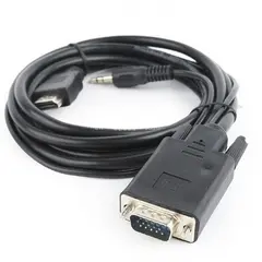 4 - Видео кабель Cablexpert A-HDMI-VGA-03-6, HDMI (M) - VGA D-Sub + 3.5...