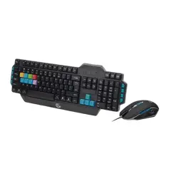 3 - Клавиатура и мышь Gembird KBS-UMG-01-DE, Проводное, Чёрный