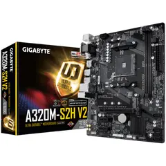3 - Материнская плата Gigabyte GA-A320M-S2H V2, AM4, AMD B350, Micro-ATX