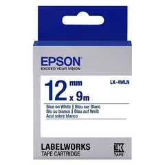 4 - Картридж с лентой EPSON LK4WLN; стандарт 12 мм/9 м, голубой/белый,...