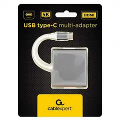 3 - Видеоадаптер Cablexpert A-CM-HDMIF-02-SG, USB-C (M) x USB-C (F) -...