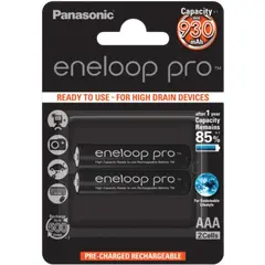 2 - Батарейки Panasonic BK-4HCDE/2CP, AAA, 930мА·ч, 2шт.