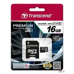 3 - Карта памяти Transcend microSDHC UHS-I (U1), Class 10, 16Гб (TS16GUSDU1)