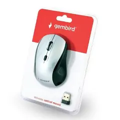 5 - Беcпроводная мышь Gembird MUSW-4B-02-BS, Чёрный/Серебристый