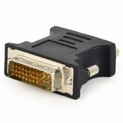 2 - Видеоадаптер Cablexpert A-DVI-VGA-BK, DVI-I (M) - VGA D-Sub (F), Чёрный